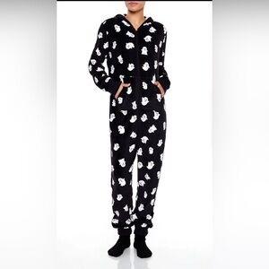Black Ghost Print Onesie soft